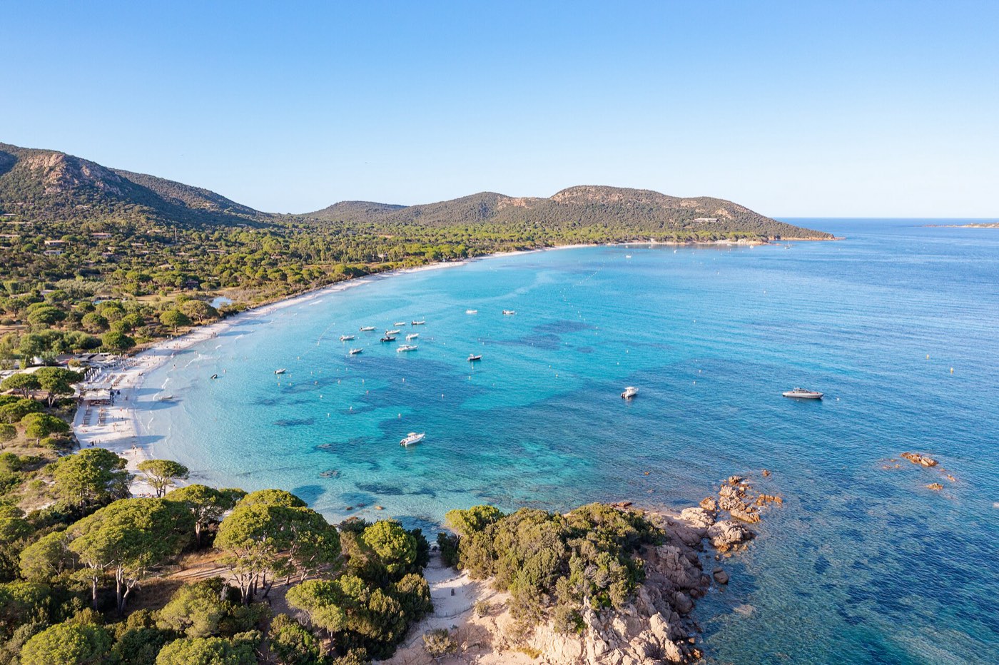 Aerial view of Palombaggia beach, Porto-Vecchio